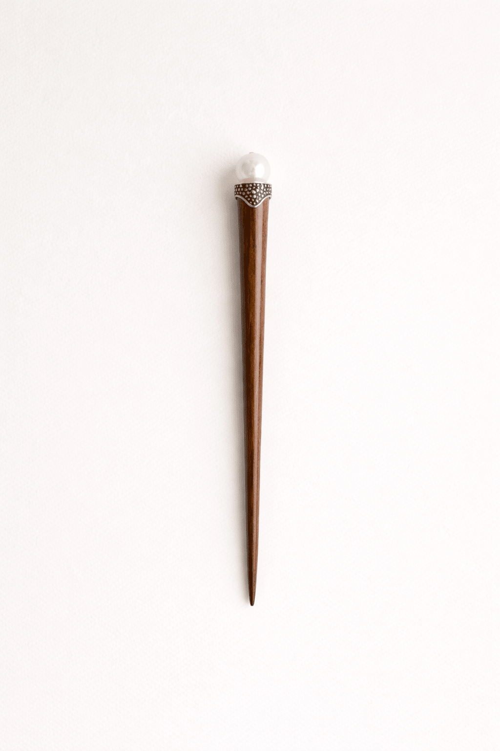 Bali| Freshwater Pearl Hair Stick in Rosewood with Alpaca Silver | Nomad Amara