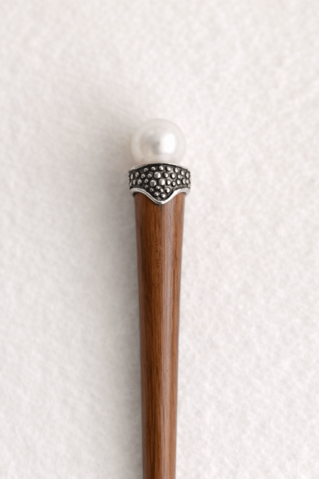 Bali| Freshwater Pearl Hair Stick in Rosewood with Alpaca Silver | Nomad Amara
