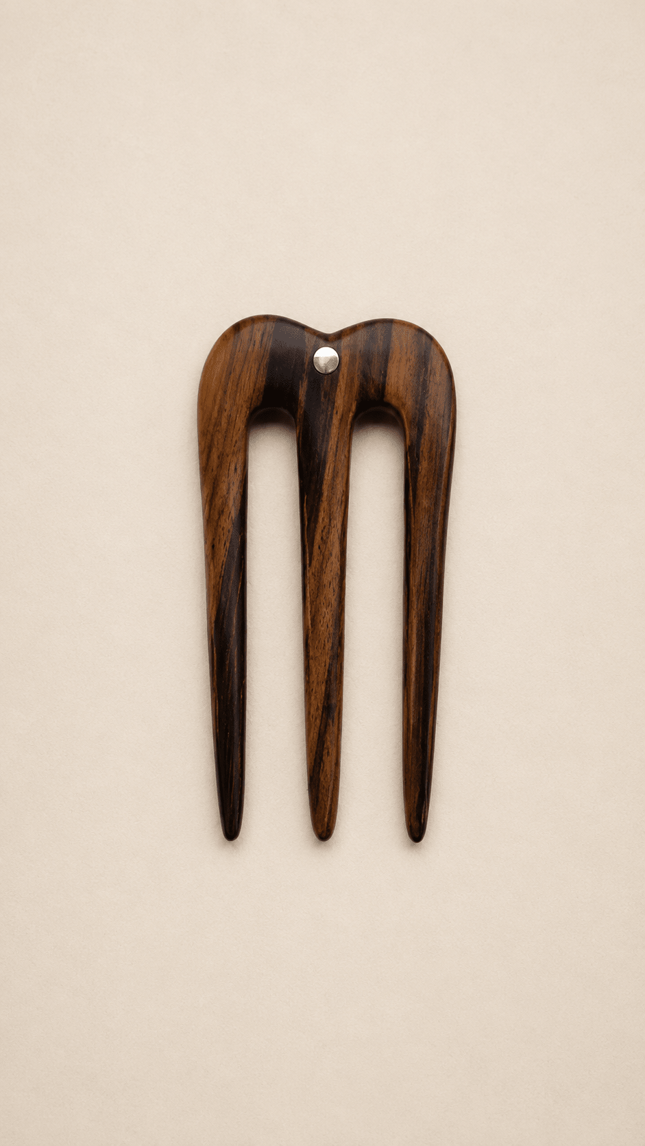Cuore Three-Pronged Trinity Wooden Hair Fork | Nomad Amara