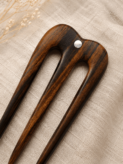 Cuore Three-Pronged Trinity Wooden Hair Fork | Nomad Amara