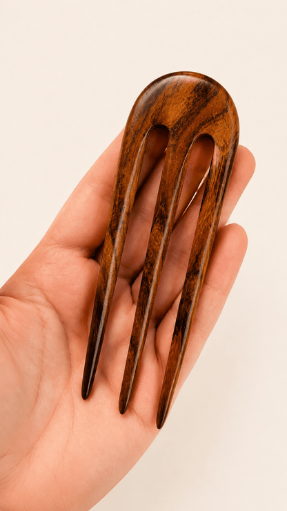 Dewi Wooden Hair Fork in Rosewood | Nomad Amara