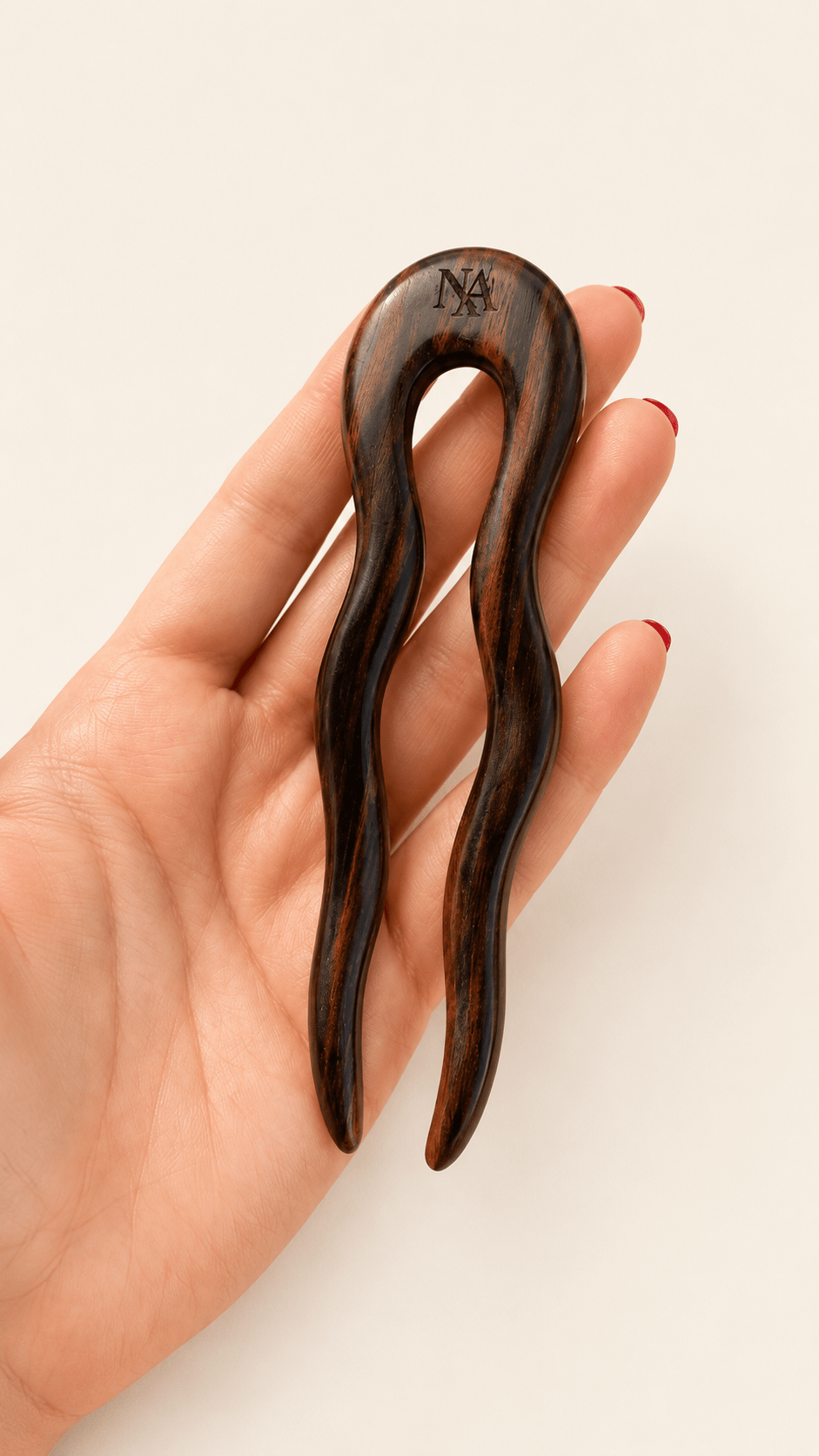 Ella | Wave Hair Fork & French Pin in Rosewood | Nomad Amara