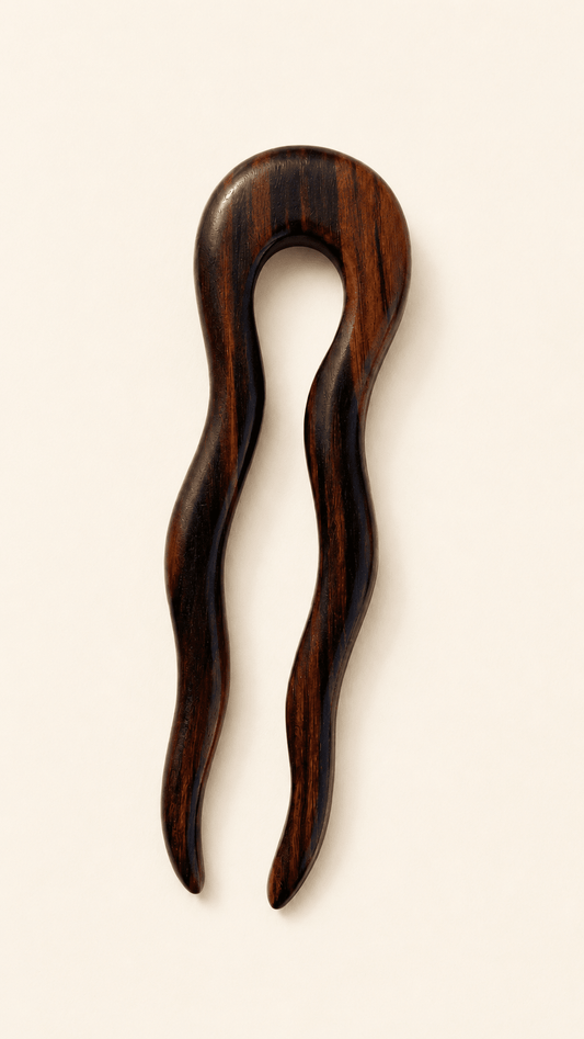 Ella | Wave Hair Fork & French Pin in Rosewood | Nomad Amara