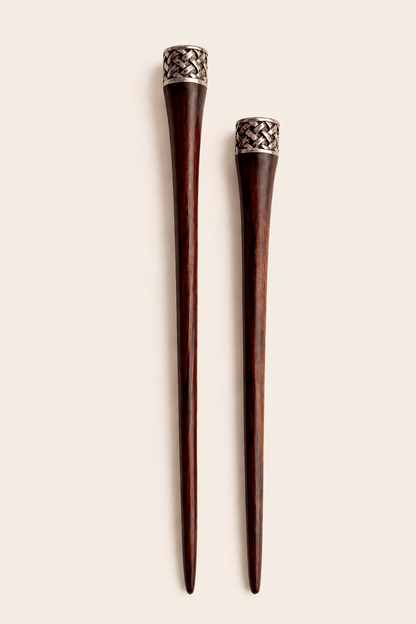 Interlaced Crown Rosewood Hair Stick | Timeless Hair Rituals | Nomad Amara