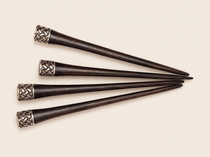 Interlaced Crown Rosewood Hair Stick | Timeless Hair Rituals | Nomad Amara