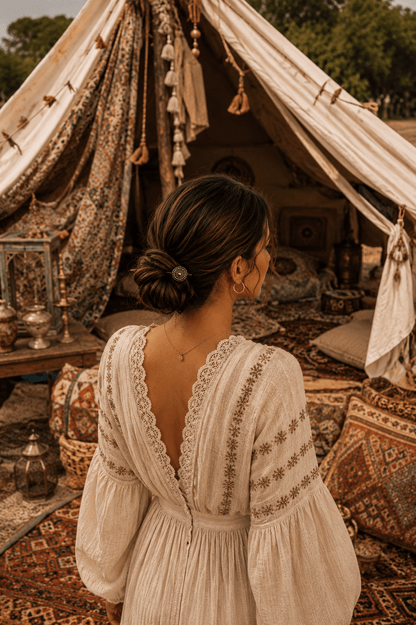 Jaipur | Filigree Hair Stick in Rosewood with Alpaca Silver | Nomad Amara