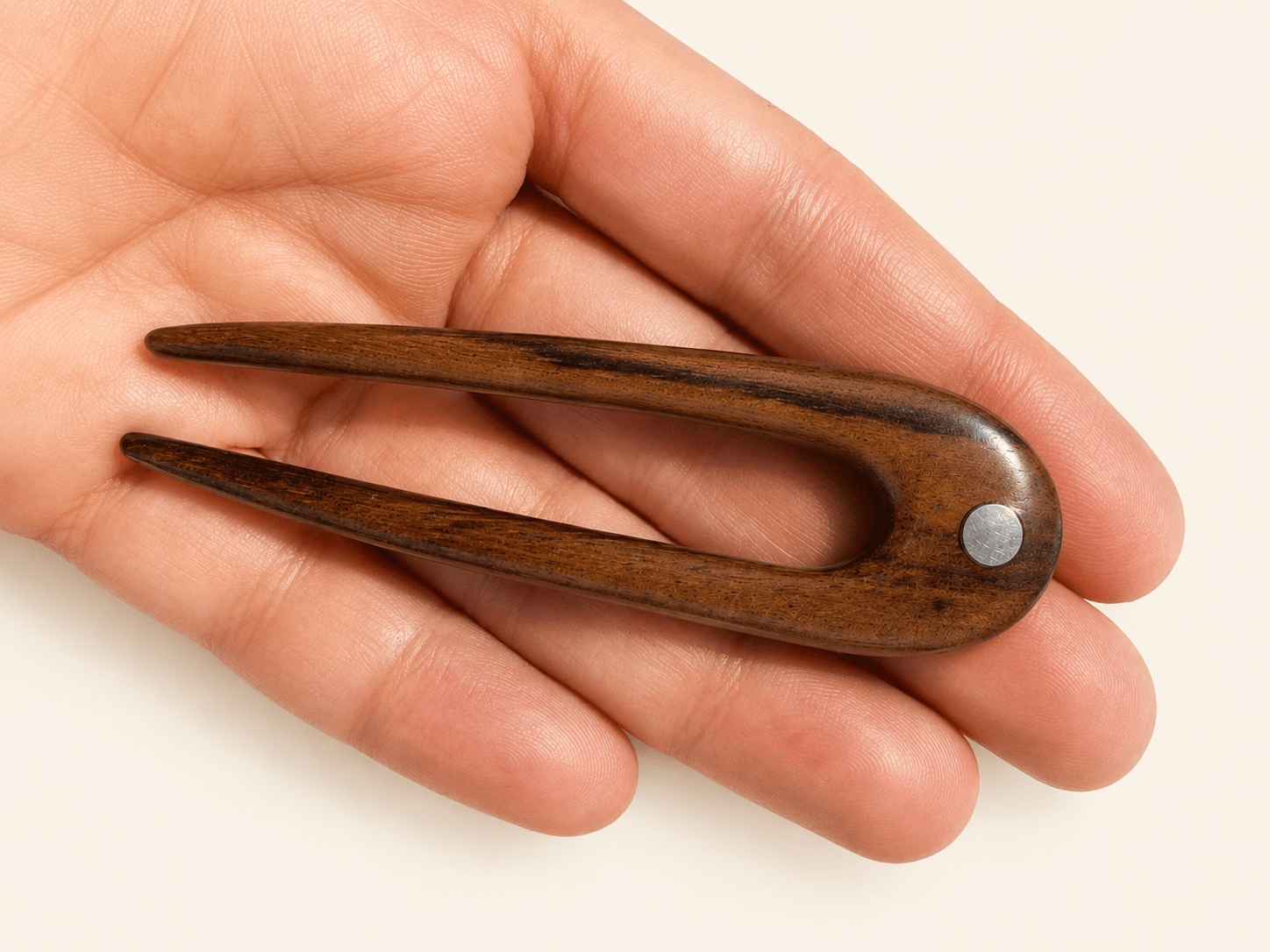 Luna | Mini French Pin in Natural wood with Stainless Steel | Nomad Amara