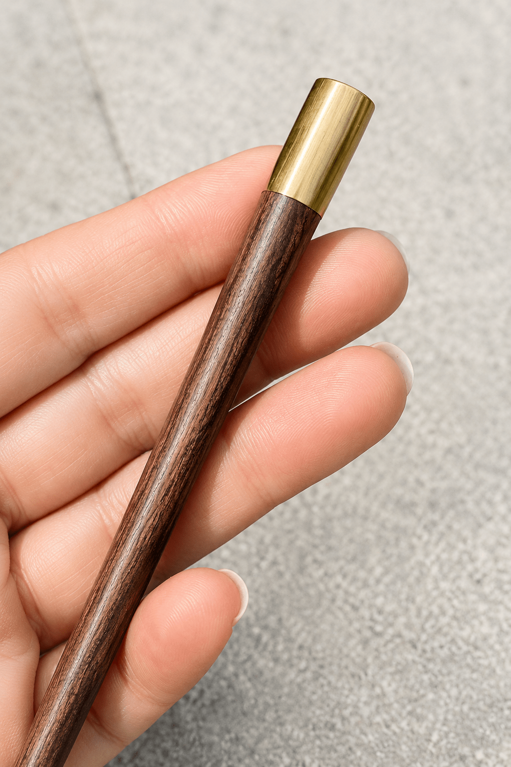 Milan Minimalist Hair Stick | Rosewood & Solid Brass | Nomad Amara | Nomad Amara