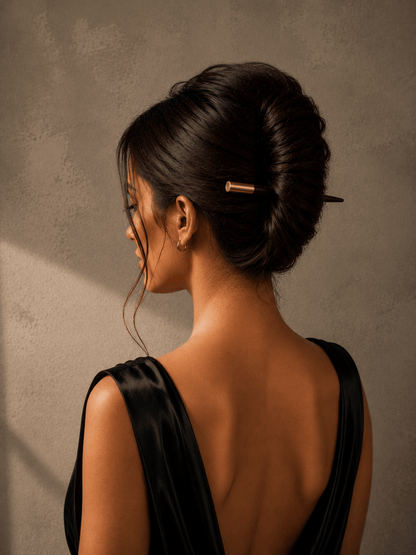 Milan Minimalist Hair Stick | Rosewood & Solid Brass | Nomad Amara | Nomad Amara