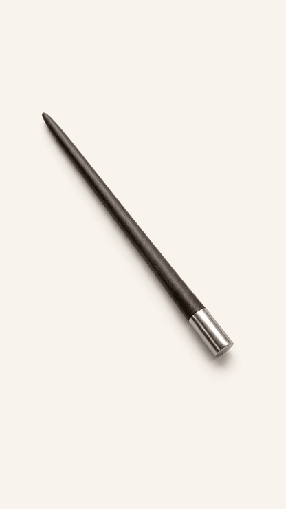 Momoa Men’s Wooden Hair Stick | Rosewood & Alpaca Silver Man Bun | Nomad Amara