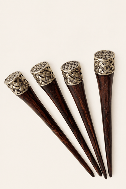 Ragnar Viking Hair Stick for Men | Alpaca Silver Man Bun Pin | Nomad Amara