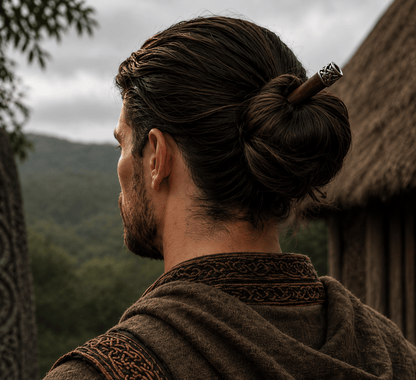 Ragnar Viking Hair Stick for Men | Alpaca Silver Man Bun Pin | Nomad Amara