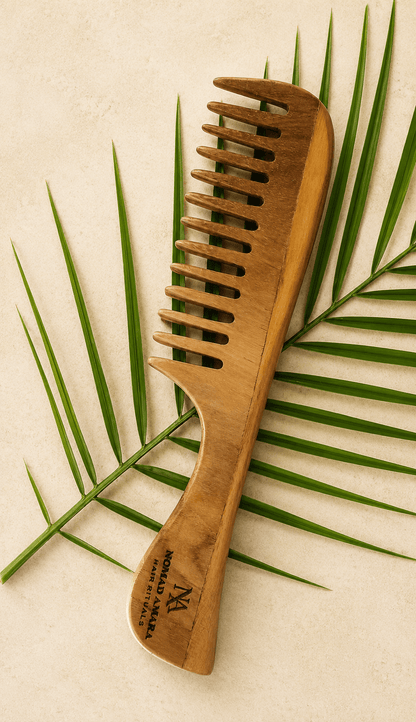 The Linear Teak Wood Comb | Timeless Hair Rituals | Nomad Amara