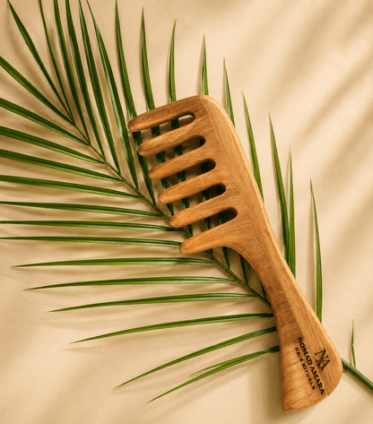The Sculptural Handle Teak Wood Comb | Timeless Hair Rituals | Nomad Amara