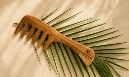 The Sculptural Handle Teak Wood Comb | Timeless Hair Rituals | Nomad Amara