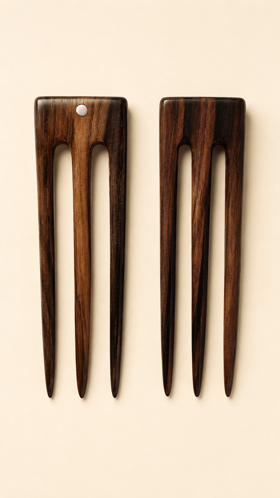The Trinity Wooden Hair Fork – Handcrafted Hair Jewelry in Natural Wood | Nomad Amara