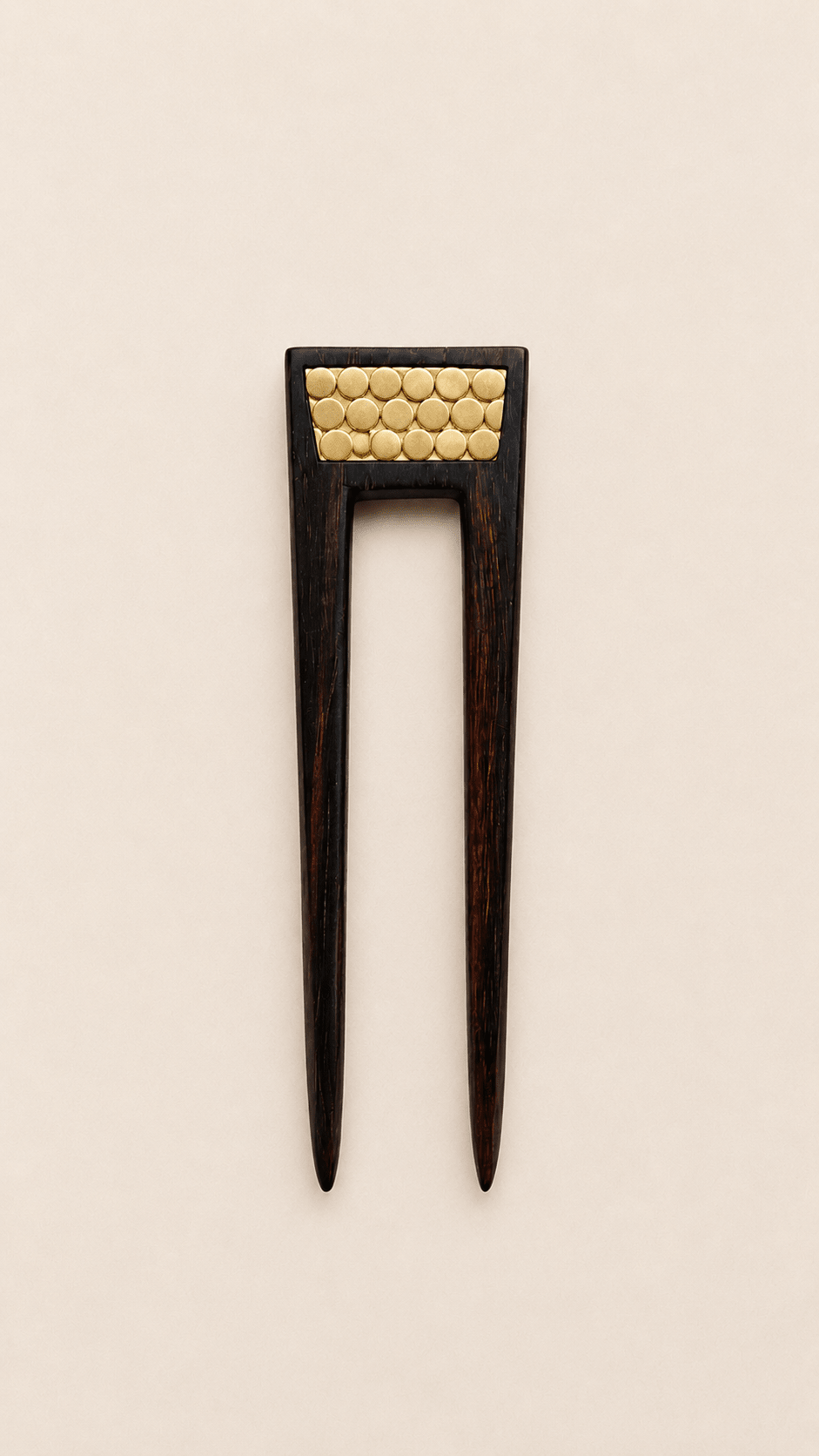 VENICE | Minimalist Wooden Hair Fork with Brass | Nomad Amara