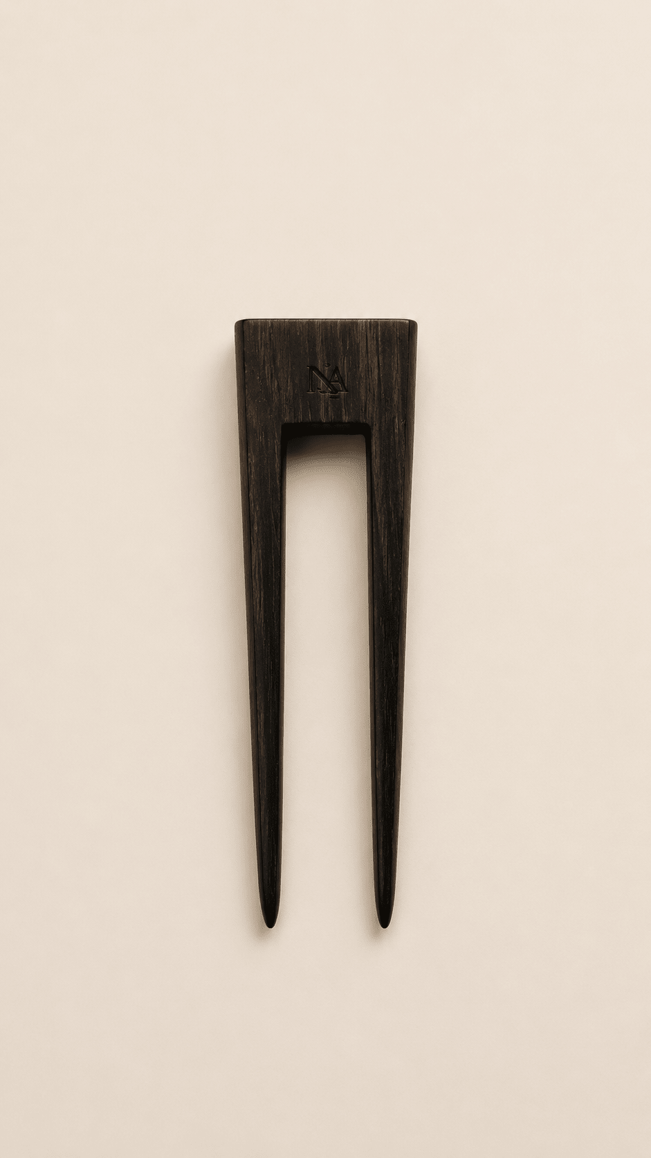 VENICE | Minimalist Wooden Hair Fork with Brass | Nomad Amara