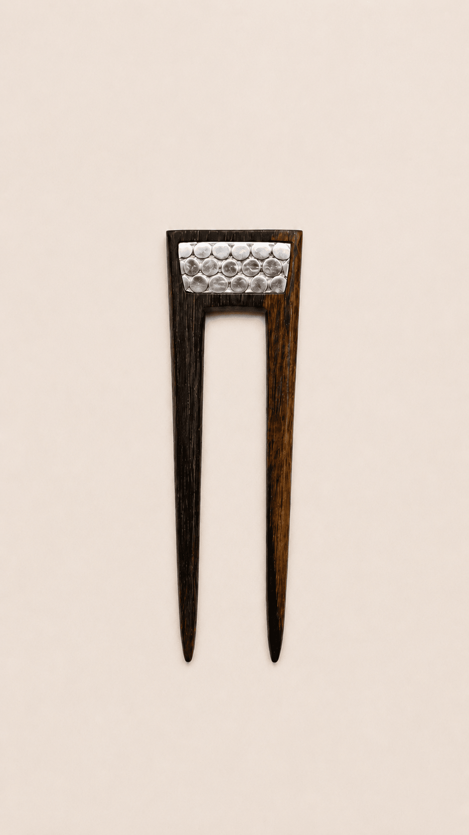 VENICE | Minimalist Wooden Hair Fork with Brass | Nomad Amara
